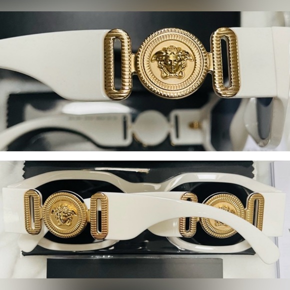 VERSACE UNISEX TOP 8 SPRING/SUMMER COLLECTION, STRIKING WHITE & GOLD SUNGLASSES